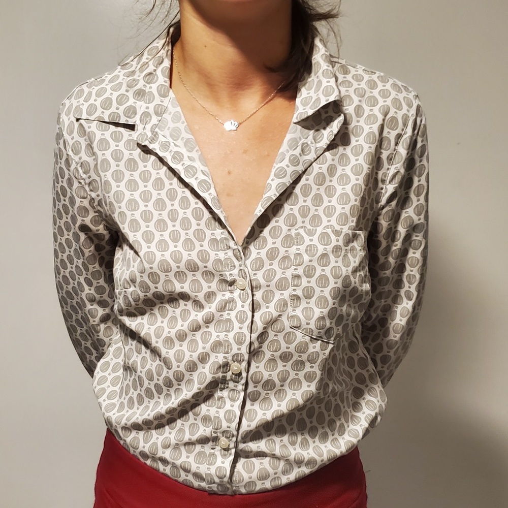 Hot air balloon patterned button down